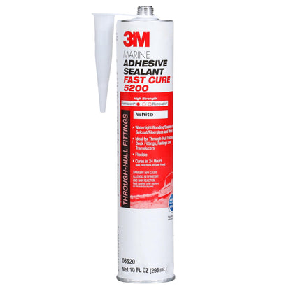 3M 06520 3M Marine Adhesive Sealant 5200FC Fast Cure, White, 10 fl oz Cartridge