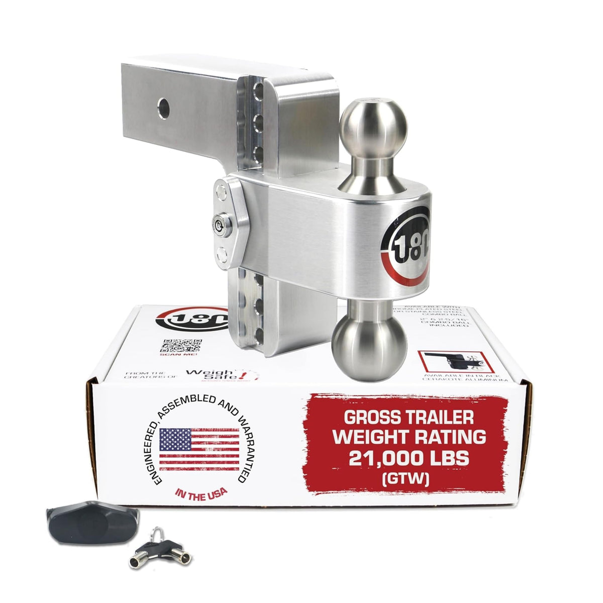 WEIGH SAFE LTB6-3 Weigh Safe Trailer Hitch Ball Mount, 6" Drop, 3" Receiver, SS Balls