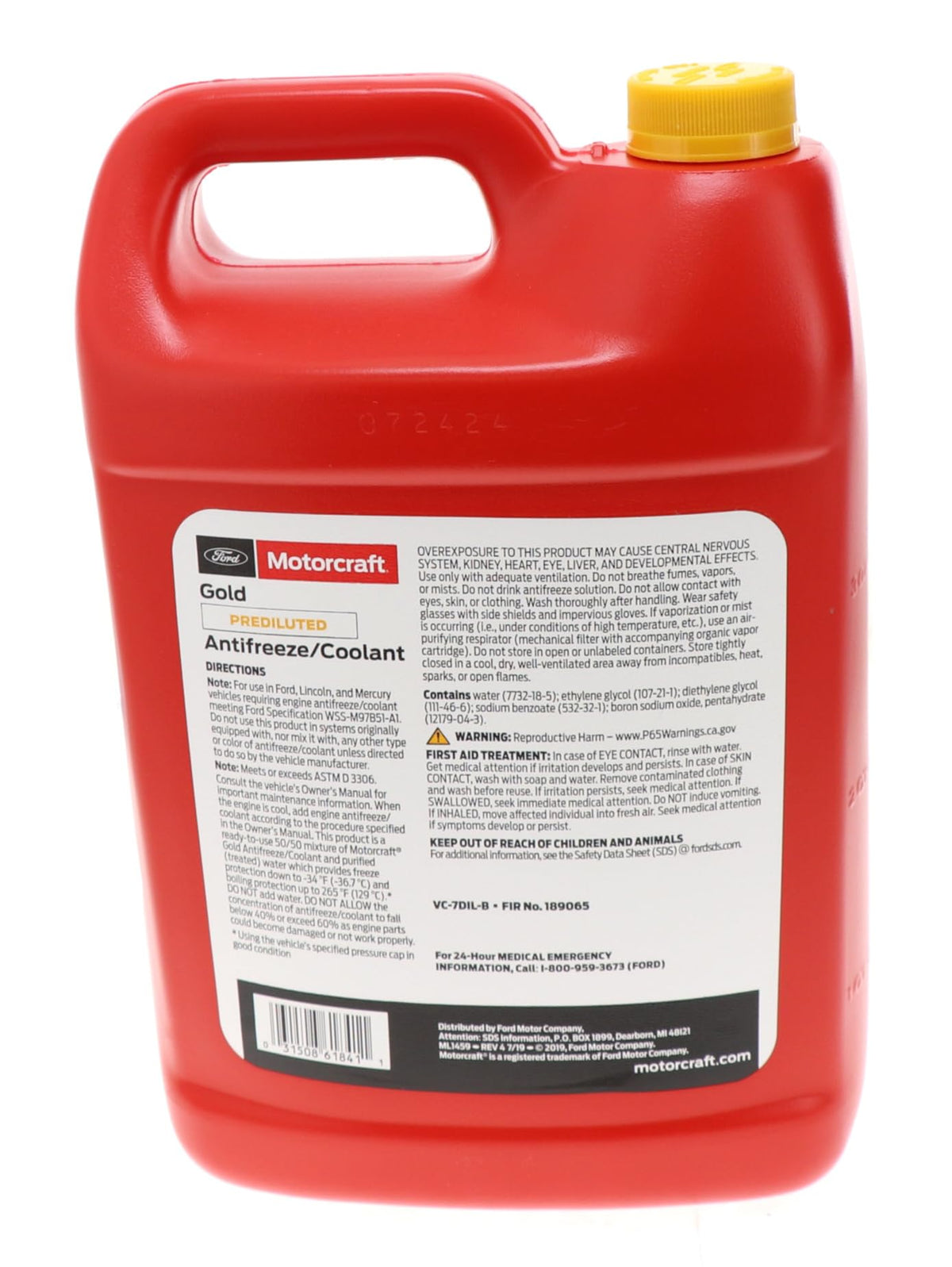 Motorcraft VC7DILB GOLD 50/50 DILUTED ANTI FREEZE GAL