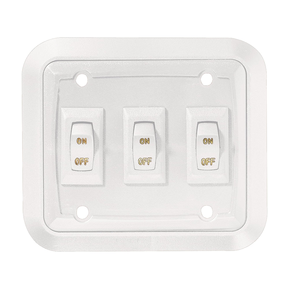 RV DESIGNER S661 RV Designer S661 White Triple Wall Plate Switch w/Raised Bezel On/Off SPST