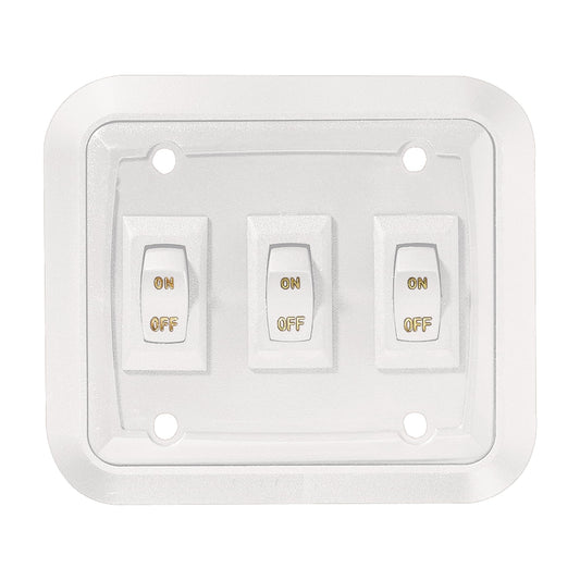 RV DESIGNER S661 RV Designer S661 White Triple Wall Plate Switch w/Raised Bezel On/Off SPST