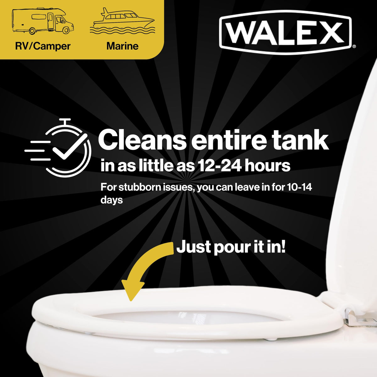 WALEX CMDOLQ32 Walex Commando Liquid RV Tank Sensor Cleaner Restores Function, 32 oz