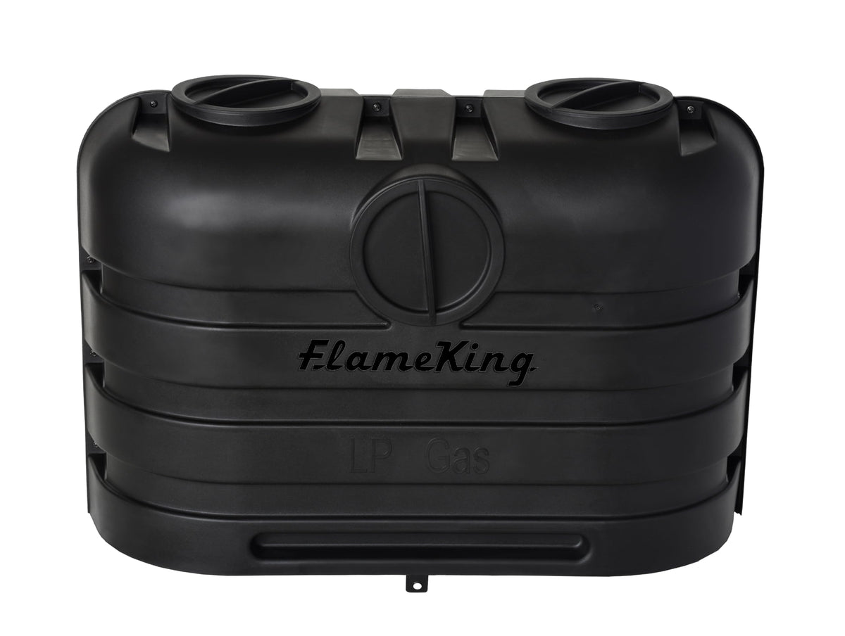 FLAME KING YSN-PCC-RV20 Flame King Dual 20LB LP Propane Tank Light Plastic Heavy Duty Cover for RV, Travel Trailer, Camper - Black