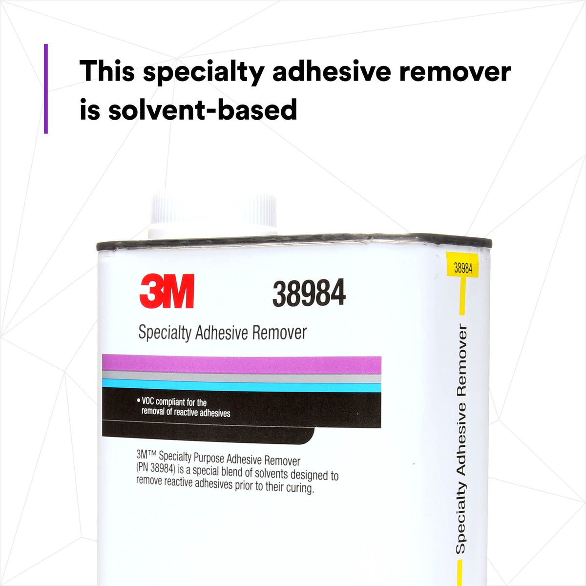 3M 38984 3M Specialty Adhesive Remover 38984, Transparent, Solvent Based, 1 Quart