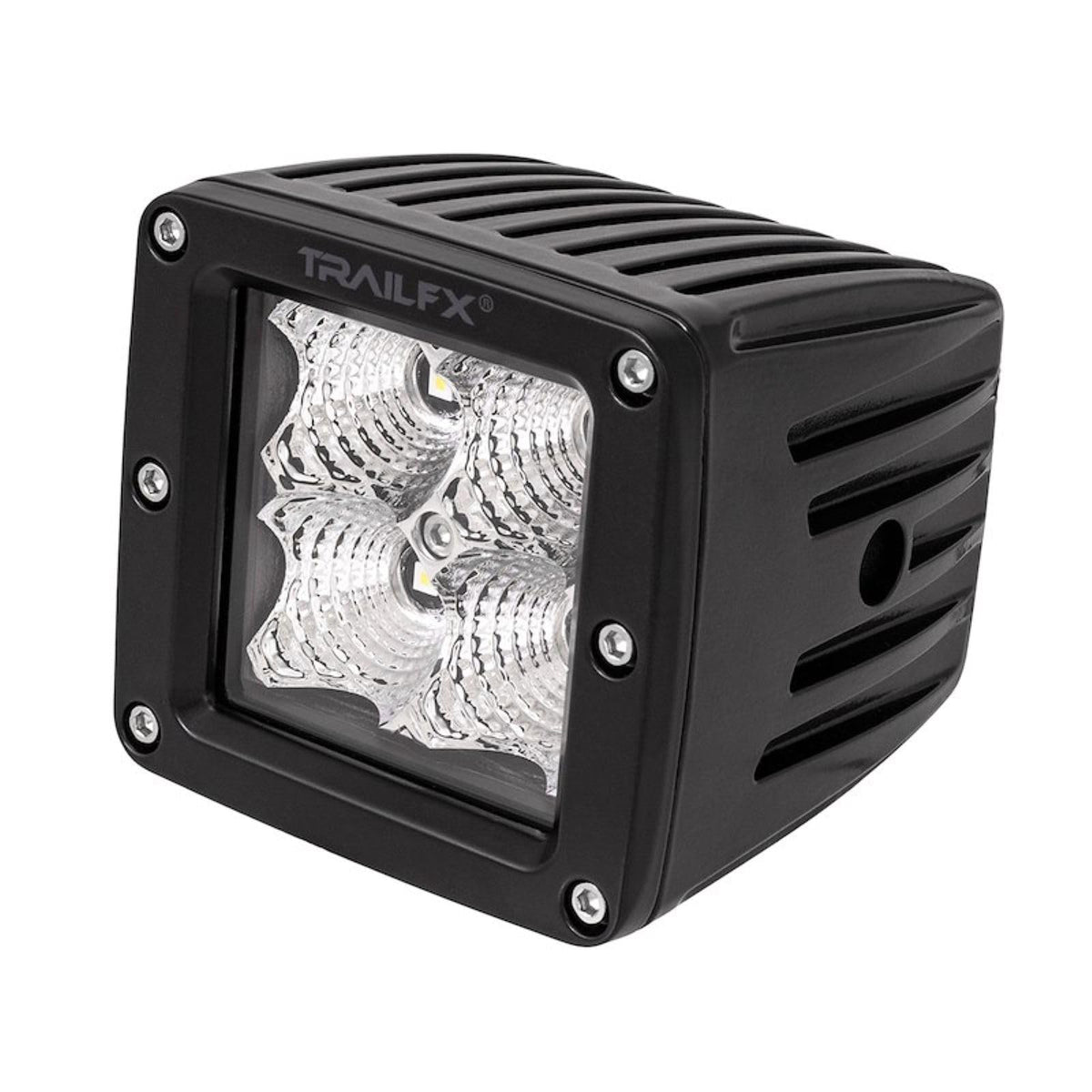 TRAILFX 2X2F2 Trailfx Driving/Fog Light 2X2F2, LED Bulb, 4 Clear LED 5 Watt Bulbs, 3 Inch Square, 90 Degree Flood Beam, Amber Polycarbonate Lens, Bracket Mount, 20 Watt Blubs Amp Draw 1.2 AMP At 12 Volts, Set Of 2