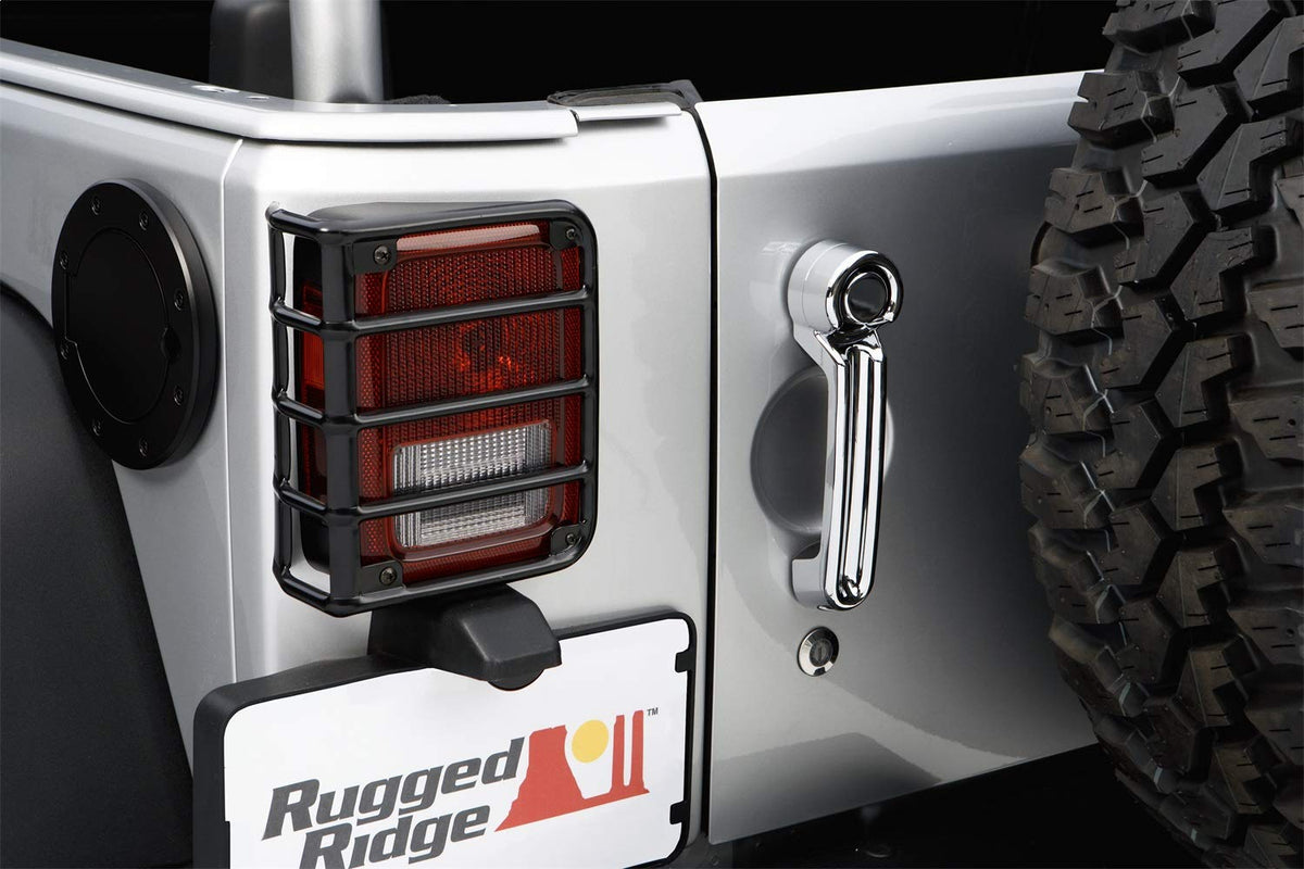 RUGGED RIDGE 11226.02 Rugged Ridge Tail Light Euro Guards for Jeep Wrangler JK/JKU | Satin Black | 11226.02 | Fits 2007-2018 Jeep Wrangler JK/JKU