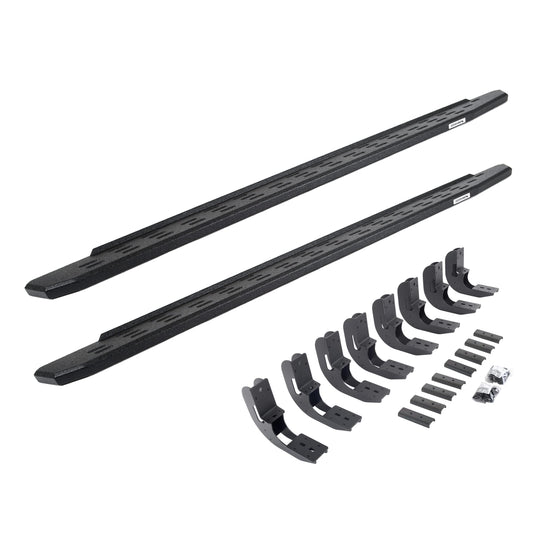 GO RHINO 69604887T Go Rhino RB30 Running Boards & Brackets | Galvanized Steel, Protective Bedliner Coating | 69604887T | Fits 2019-2025 Chevrolet Silverado & GMC Sierra Crew Cab (See Description)