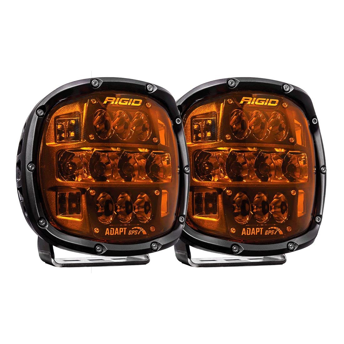 Rigid Industries 300515 RIGID INDUSTRIES Adapt XP Amber PRO Extreme Powersports LED Light Pod with 3 Optic Lighting Zones and GPS Module, Pair