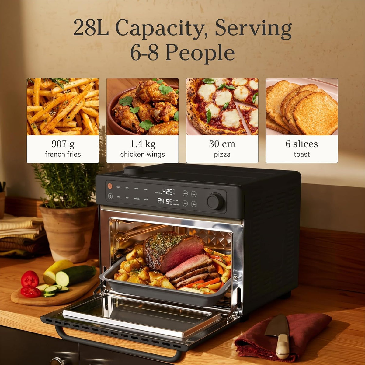 Our Place Our Place Wonder Oven Pro 8-in-1 Digital Air Fryer & Countertop Oven, Char