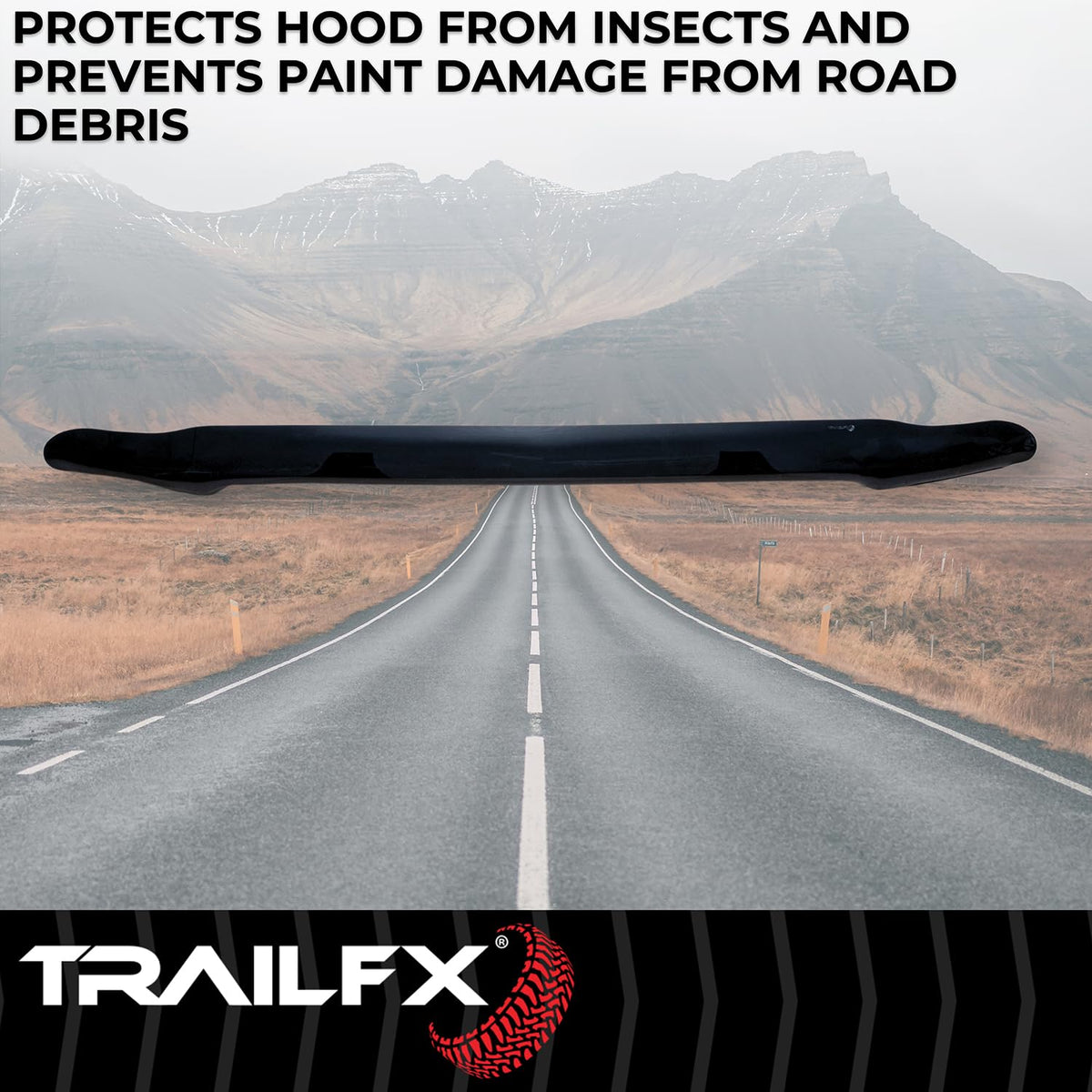 TRAILFX 8489H Trailfx Bug Shield Hood Protector – Smoke Acrylic Wrap-Around, Low Profile, No-Drill Raised Mount, Fits 2007–2013 Chevrolet Avalanche, 2007–2014 Subur