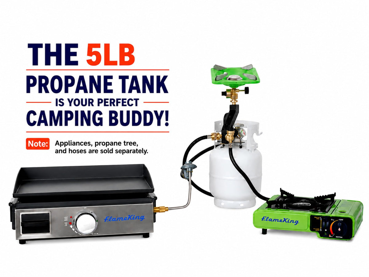 FLAME KING YSN5LB-GAUGE Flame King 5LB (1.25-Gallon Capacity) EMPTY Propane Tank w/Built-in Gauge