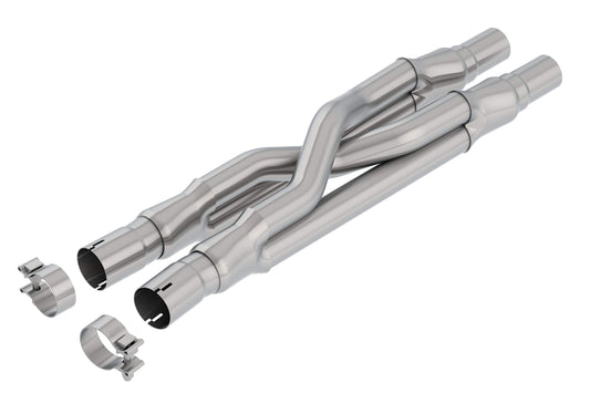 BORLA 60662 BORLA 60662 Perf. Exhaust SwitchFire X-Pipe 2015-2023 Ford Mustang GT V8 2.25" O.D. Dual In./ 2.5" I.D. Dual Out., 33.2" Overall Length Designed To Replace O.E. Resonator Only T-304 Stainless Steel.