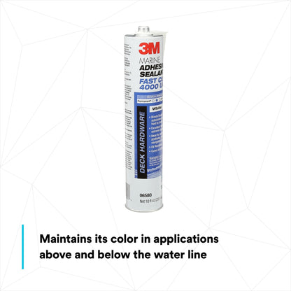 3M 06580 3M Marine Adhesive Sealant 4000UV, PN06580, White, 295 mL Cartridge