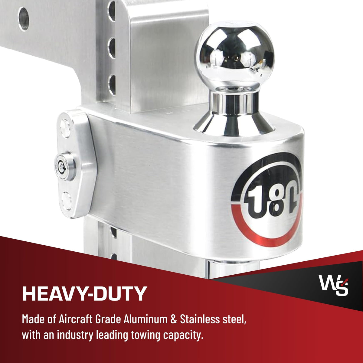WEIGH SAFE CTB6-2.5-KA Weigh Safe Adjustable Trailer Hitch Ball Mount, 6" Adjustable Drop Hitch for 2.5" Receiver w/ 2 pc Keyed Alike Lock Set, Heavy Duty Aluminum Trailer Tow Hitch w/ Chrome Plated Tow Balls, 18,500 GTW