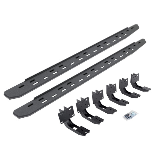 GO RHINO 69630680ST Go Rhino RB30 Slim Running Boards & Brackets – Galvanized Steel, Protective Bedliner Coating – 69630680ST – Fits 2019-2024 RAM 1500 Quad Cab Pickup