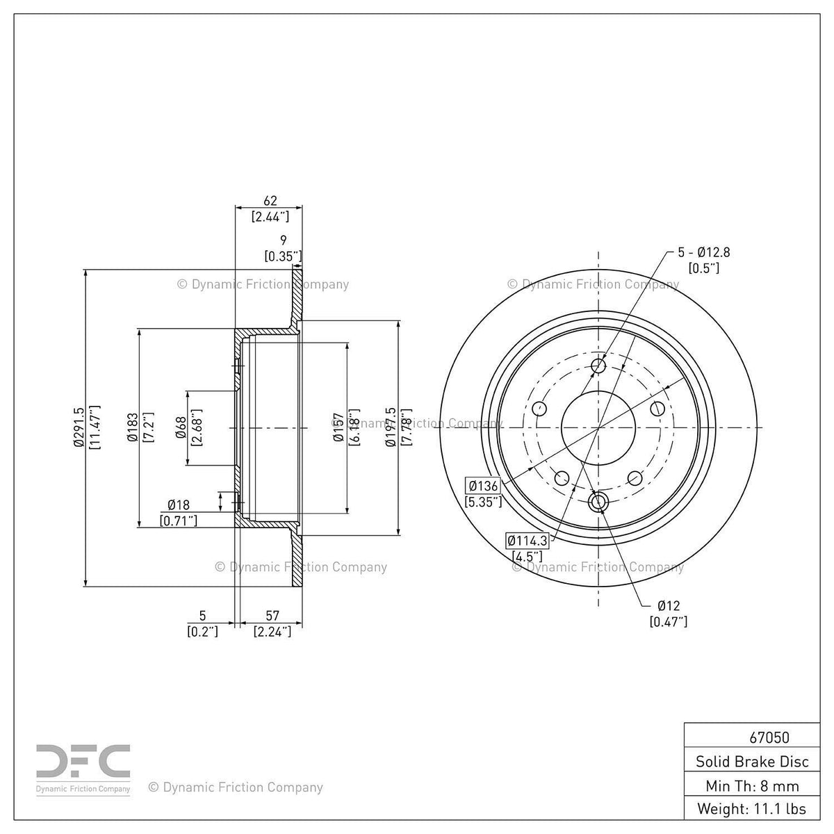 Dynamic Friction 604-67050 Rear Brake Rotor