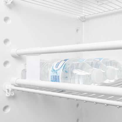 CAMCO 44073 Camco 28" Double RV Refrigerator Bar -Holds Food and Drinks in Place During Travel - Prevents Messy Spills - Spring Loaded and Extends Between 16" and 28" - White (44073)