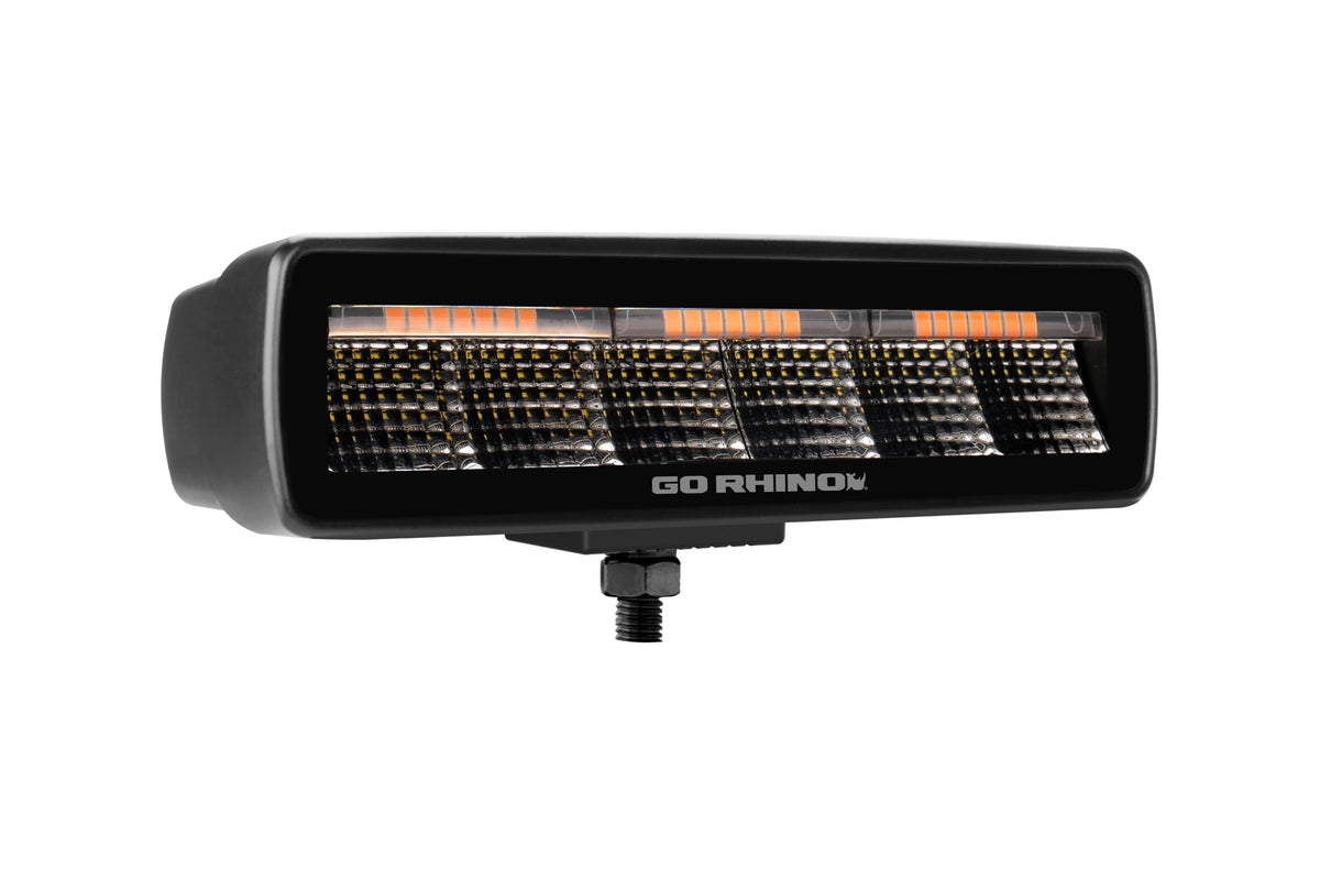 GO RHINO 750300621SBF Go Rhino! Blackout Series - SIXLINE 6-LED Spot Lights with Flush Mount, Pair | Flush Mount, Aluminum, Black | 750300621SBF