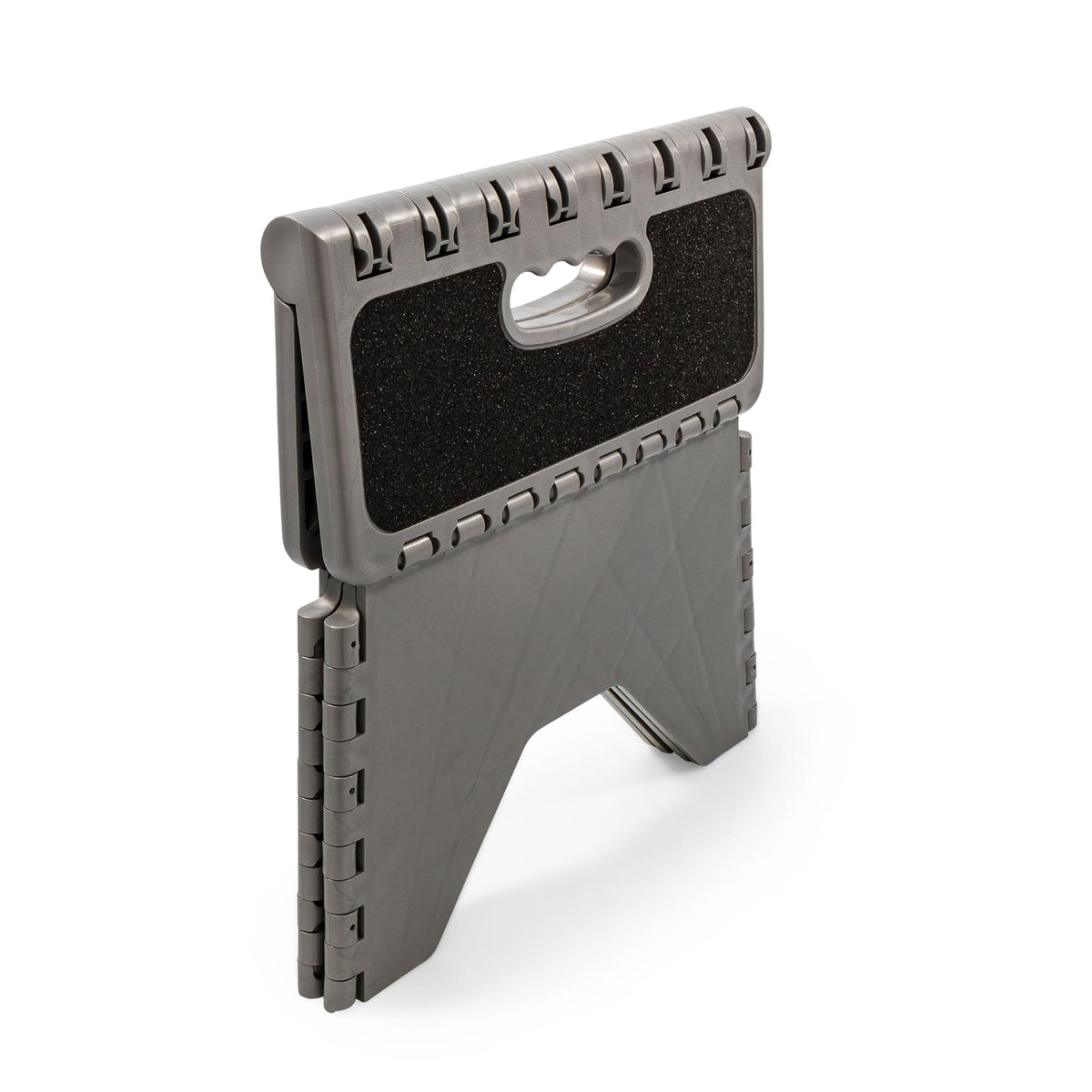 CAMCO 43635 Camco 9" Folding Step Stool with Non-Skid Feet, Folds Flat for Storage, Durable Resistant to Impact Plastic and Resistant to Slip Top Surface, Silver