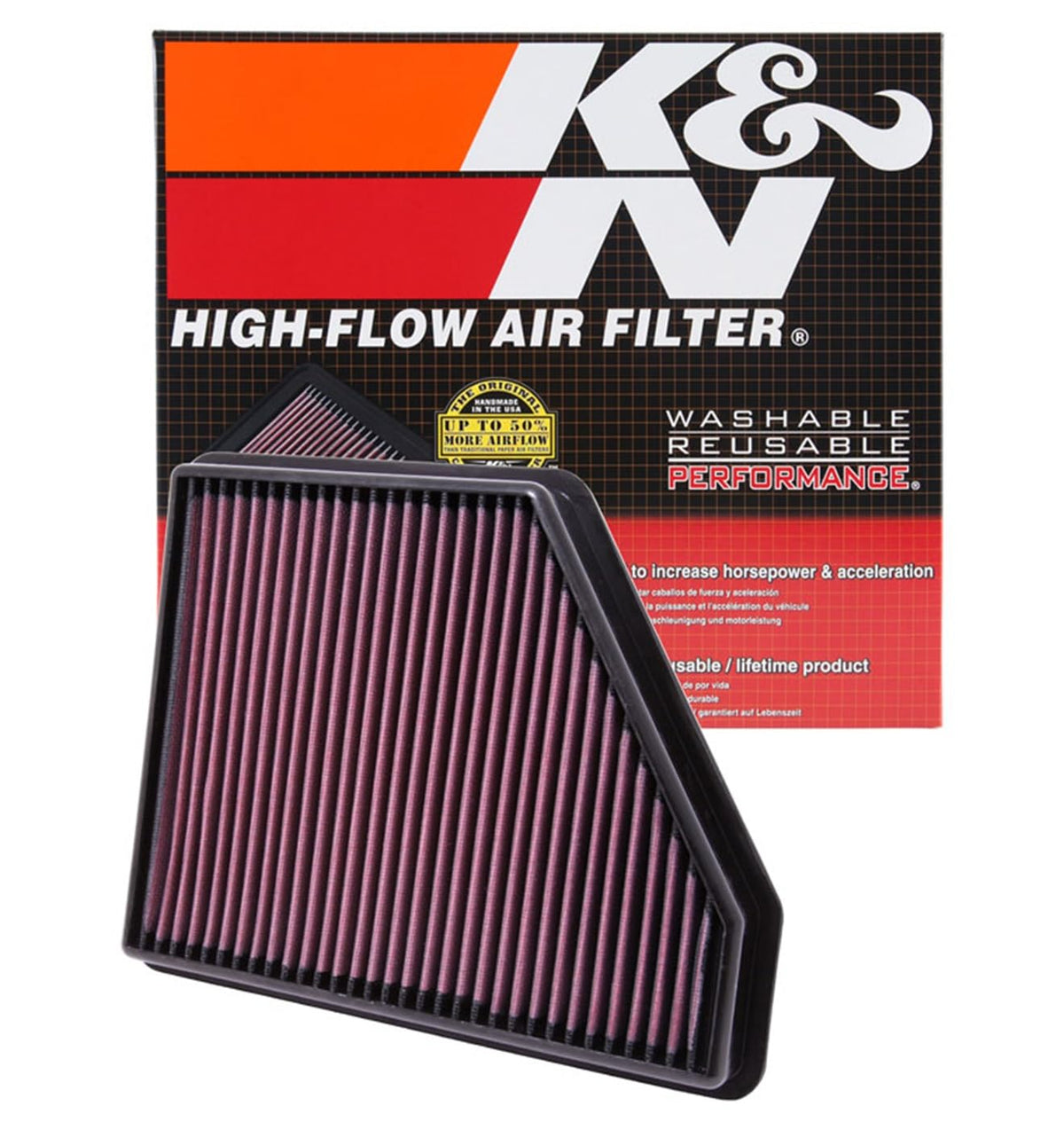 K&N FILTER 33-2434 K&N High-Flow Original Lifetime Engine Air Filter: Washable, 33-2434