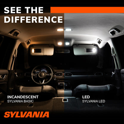 SYLVANIA 194SL.BP2 SYLVANIA 194 T10 W5W LED Mini Bulb, White, Interior Lighting, 2-Pack