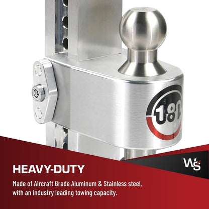 WEIGH SAFE LTB8-2-KA Weigh Safe Adjustable Trailer Hitch Ball Mount, 8" Adjustable Drop Hitch for 2" Receiver w/ 2 pc Keyed Alike Lock Set, Heavy Duty Aluminum Trailer Tow Hitch w/Stainless Steel Tow Balls, 12,500 lbs GTW