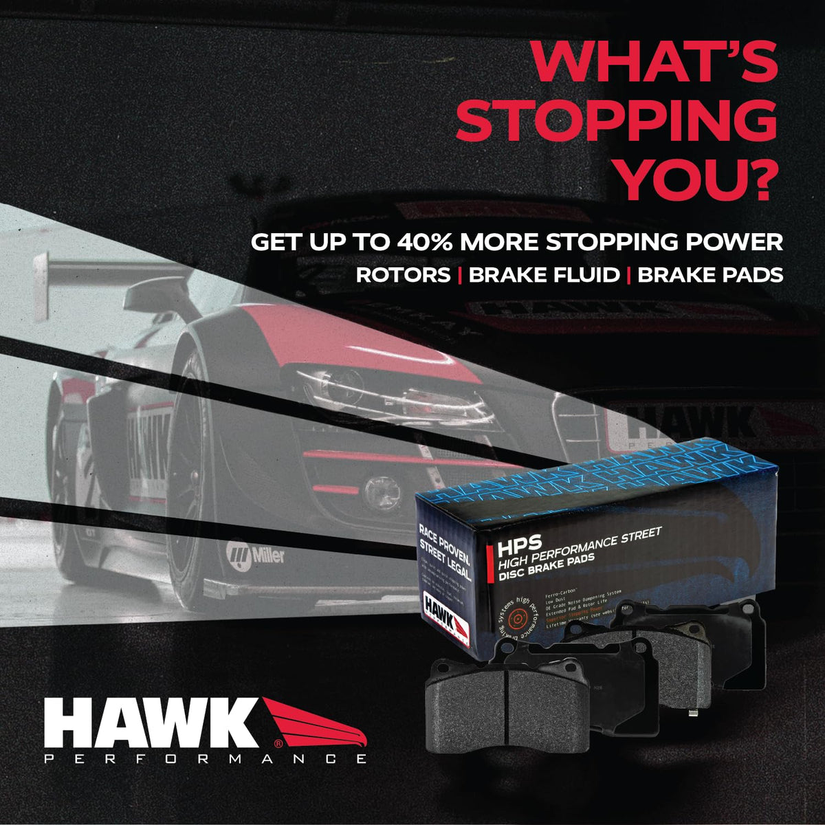 Hawk HB393F.665 Performance HPS Performance Street Brake Pads