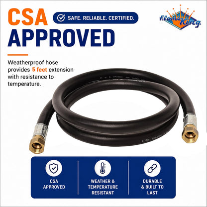 FLAME KING MB100159-60 Flame King 60-inch 3/8" ID Thermoplastic Propane Hose with female flare swivels