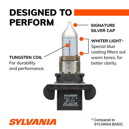 SYLVANIA H13ST.BP SYLVANIA H13 SilverStar Halogen Headlight Bulb, High or Low Beam, 1 Bulb
