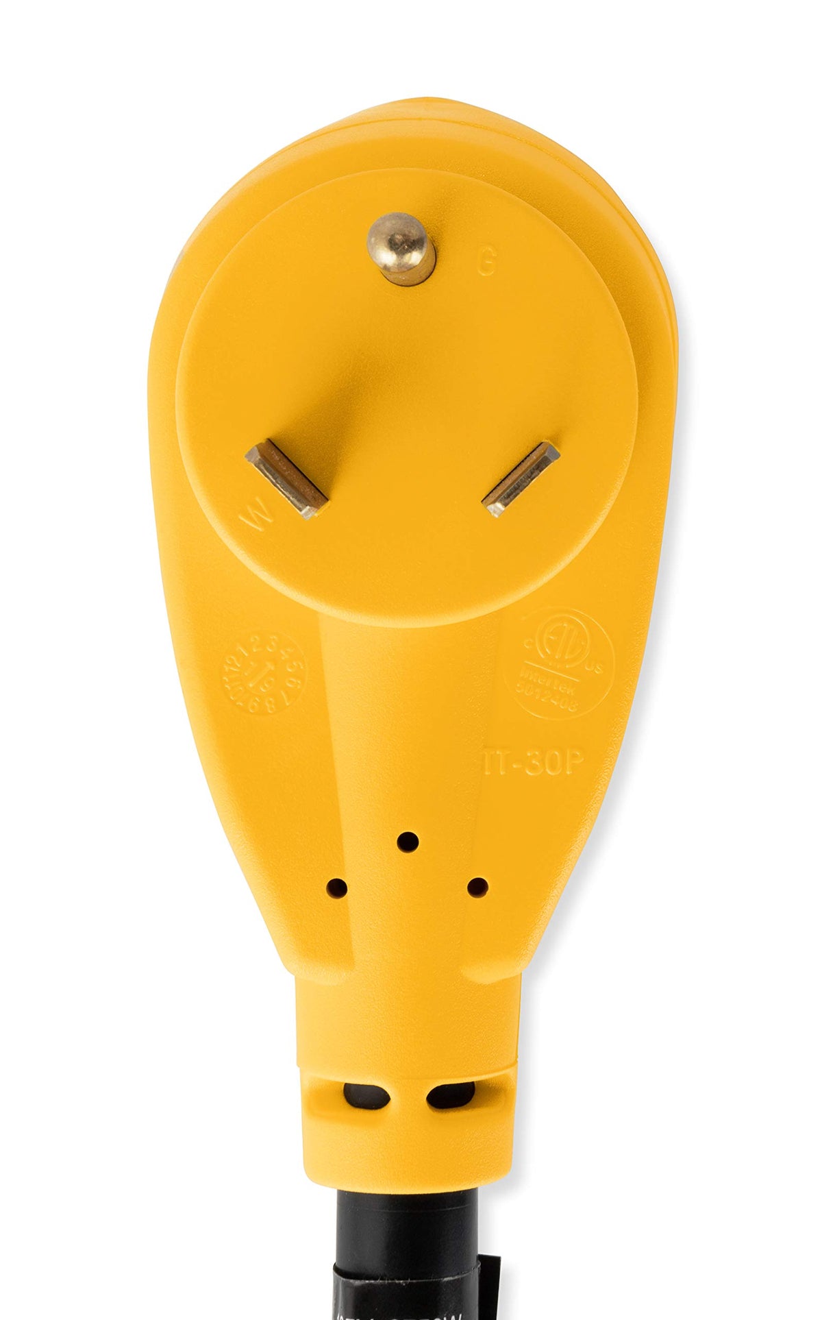 CAMCO 55155 Camco PowerGrip 12" Dogbone Electrical Adapter with Handle - 30 to 15 Amp