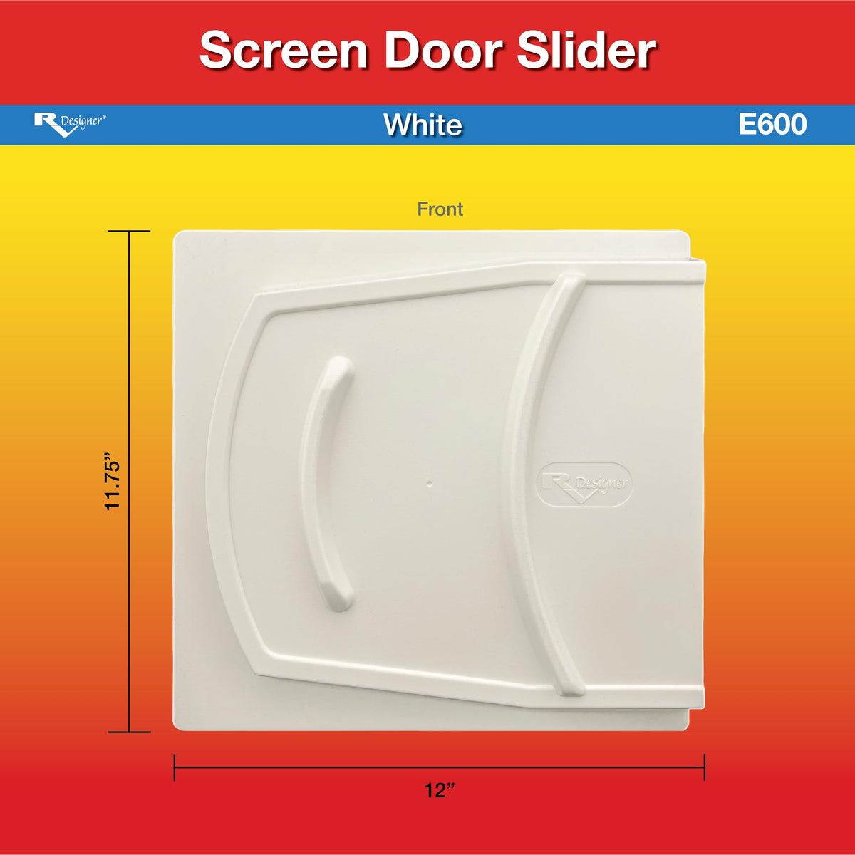 RV DESIGNER E600 RV Designer E600 - RV Screen Door Slide Panel, White, 12" W x 11.75" H