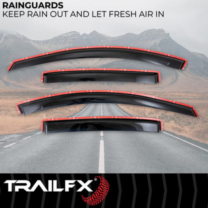 TRAILFX 4634IC TrailFX Window Vents Fits Chevrolet Equinox 2018-2024 in-Channel Smoked 4-Piece Low Profile Acrylic Rainguard Set TrailFX 4634IC