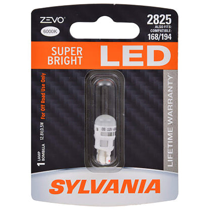SYLVANIA 2825LED.BP SYLVANIA - 2825 T10 W5W ZEVO LED White Bulb - Bright LED Bulb, Ideal for Interior Lighting - Map, Dome, Trunk, Cargo and License Plate (Contains 1 Bulb)