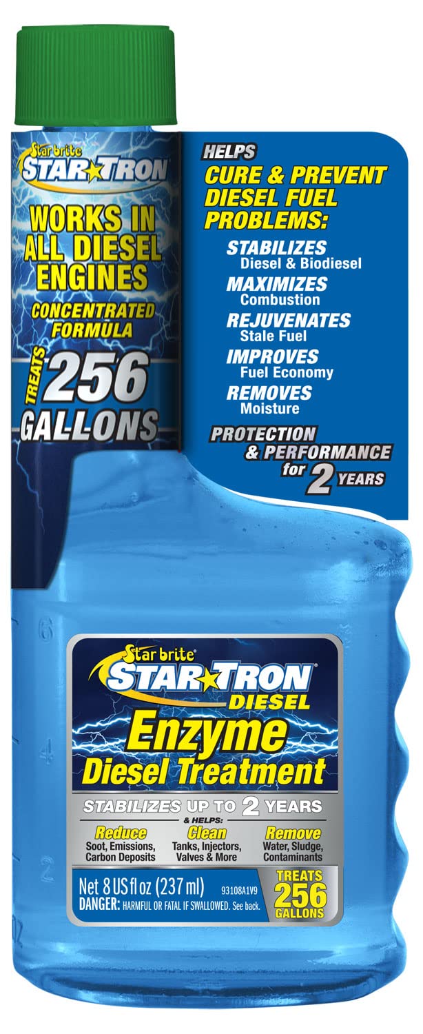 STAR BRITE 14408 STAR BRITE Star Tron Enzyme Fuel Treatment - Automotive Diesel Formula - 1 oz. Treats 16 Gallons - 8 OZ (14408)