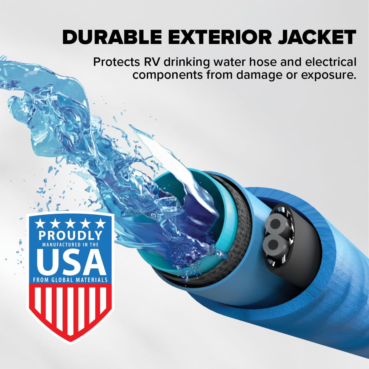 CAMCO 22912 Camco 50-foot Heated Water Hose for RV — Prevents Freezing Down to -20° — Certified For Drinking Water & Lead-Free — Great for Campers, Livestock, Agriculture, Kennels, etc. — 5/8" ID (22912)