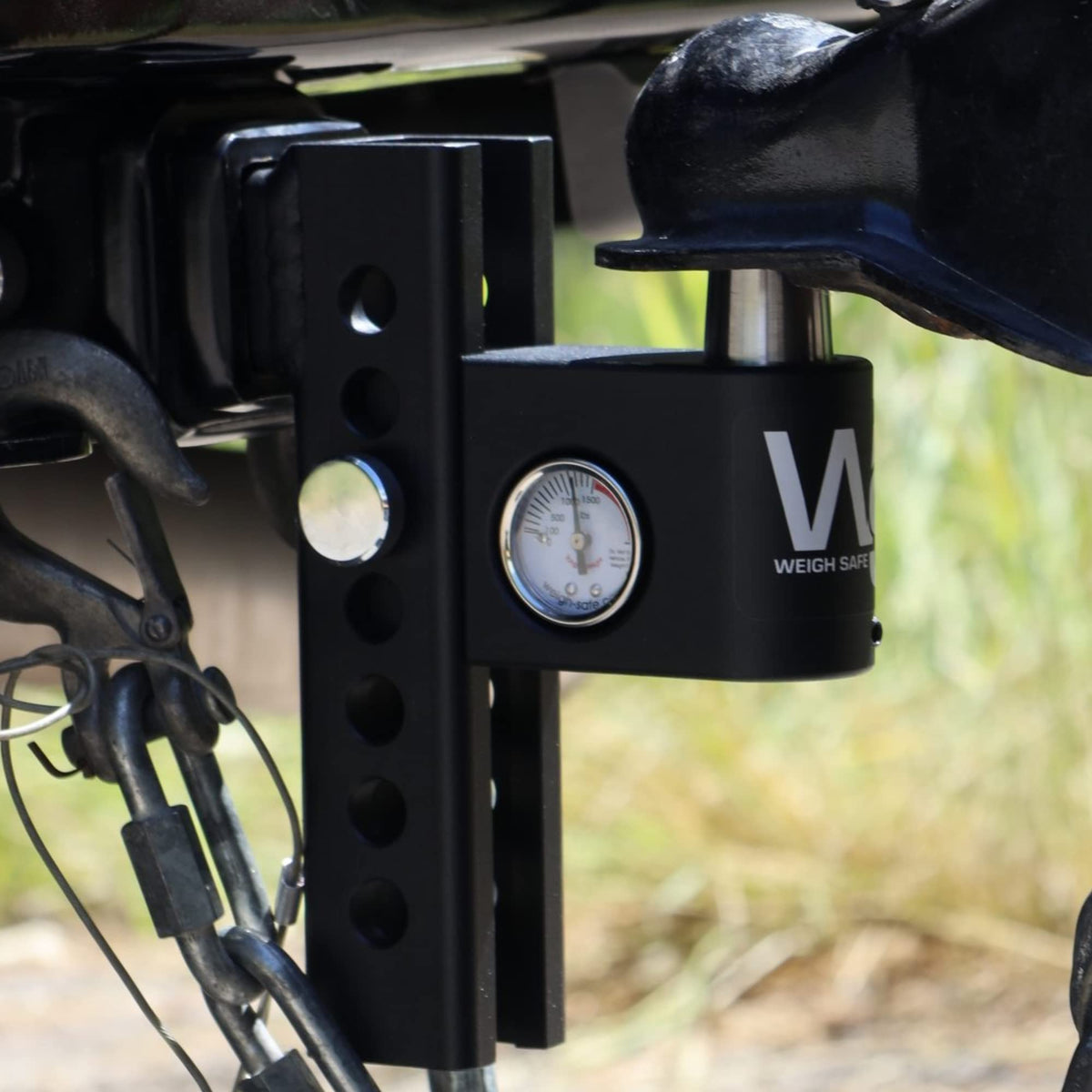WEIGH SAFE AWS6-2 Weigh Safe Aero Hitch - Adjustable Trailer Hitch Ball Mount - 6" Drop Hitch for 2" Receiver - Premium Heavy Duty Steel Trailer Tow Hitch w/Built in Weight Scale for Anti Sway, 12,500 lbs GTW
