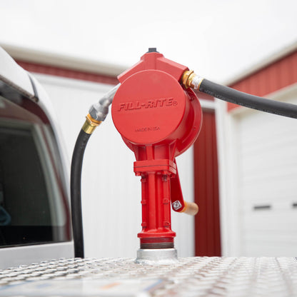FILL RITE FR112 Fill-Rite FR112 Fuel Transfer Rotary Hand Pump w/Discharge Hose, Straight Spout, Vacuum Breaker, & Suction Pipe