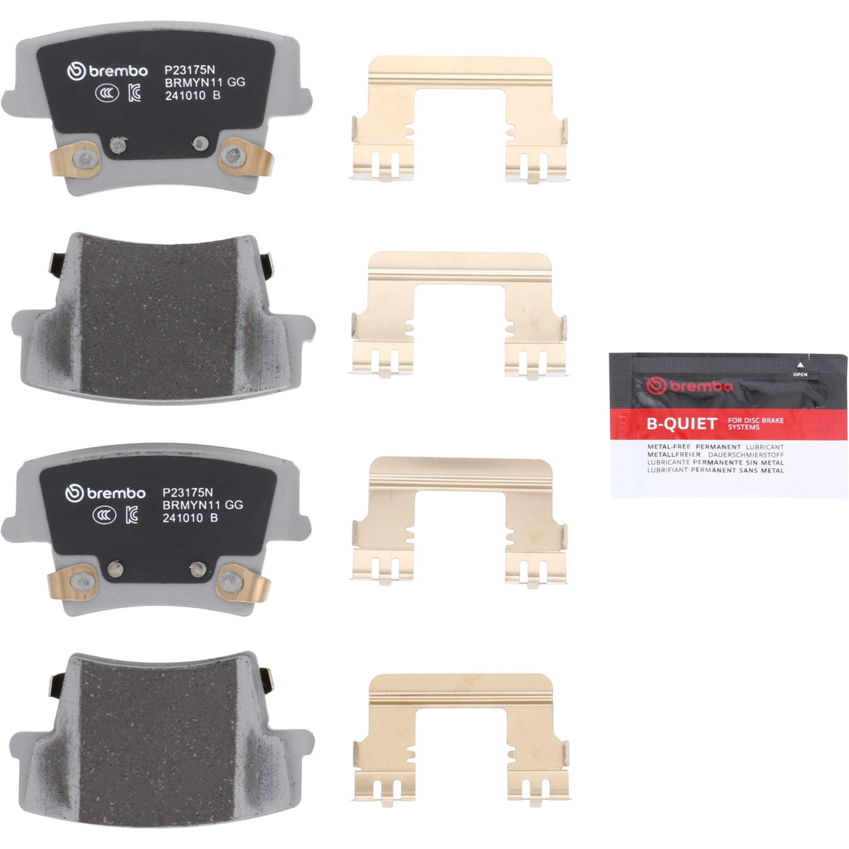 BREMBO P23175N Brembo P23175N Premium Ceramic Rear Disc Brake Pad Set CHRYSLER/CHRYSLER (BBDC)/DODGE/LANCIA OE# K05142561AA