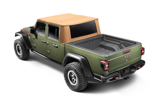 RUGGED RIDGE 13863.33 Rugged Ridge Voyager Soft Top for Jeep Wrangler JLU | Frameless, Flip-Back Design, Tan, Premium Twill Cloth | 13863.33 | Fits 2018-2025 Jeep Wrangler JLU 4- Door