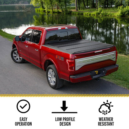 UNDERCOVER FX41010 RealTruck UnderCover Flex Hard Folding Truck Bed Tonneau Cover | FX41010 | Fits 2007 - 2021 Toyota Tundra w/ rail system 6' 7" Bed (78.7")