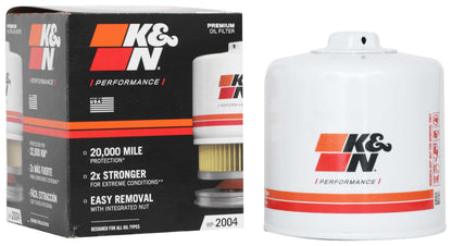 K&N FILTER HP-2004 K&N Oil Filter: 20,000 Mile Engine Protection with Wrench Off Nut, HP-2004