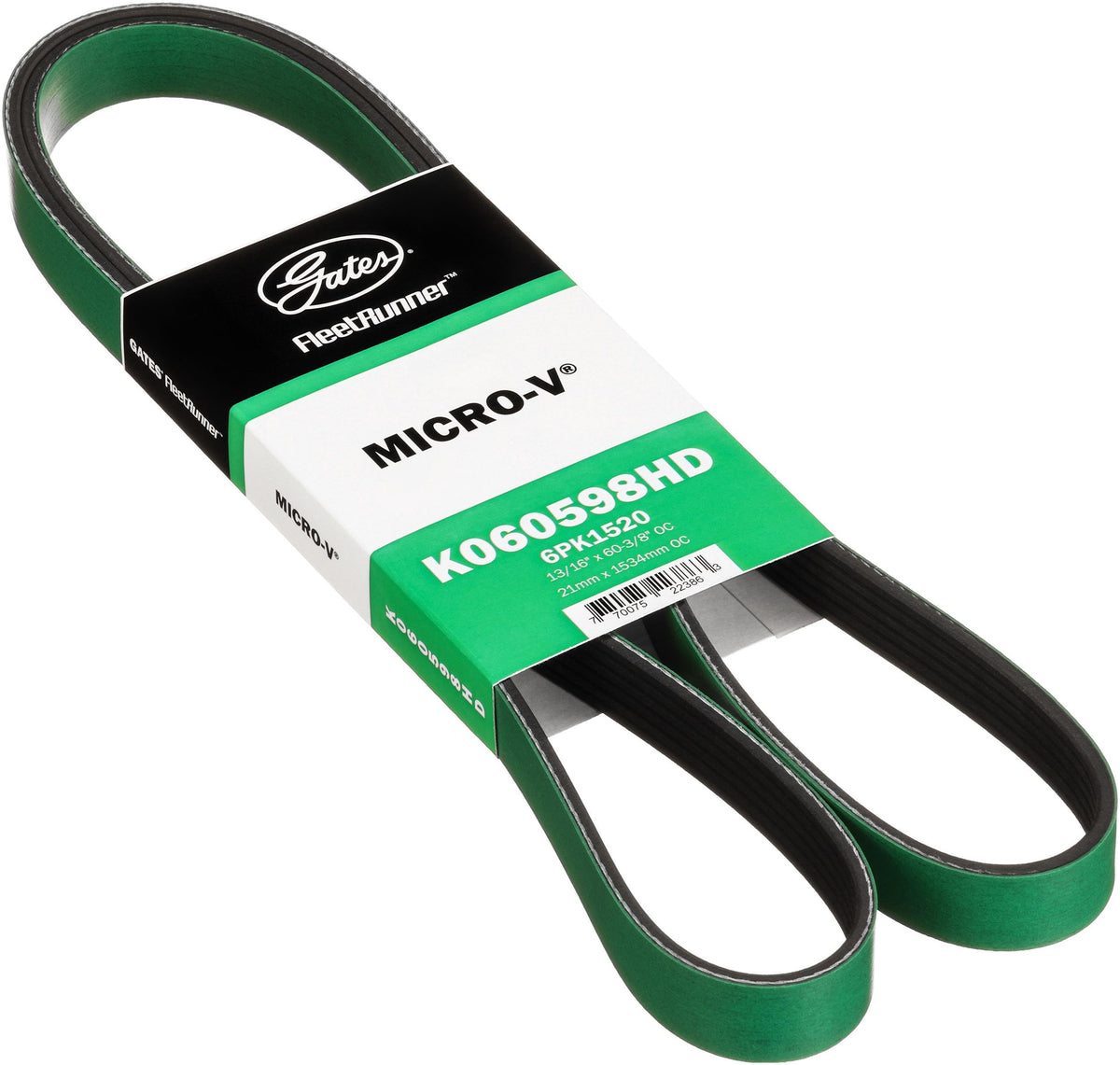 Gates K060598HD FleetRunner Micro-V Serpentine Drive Belt