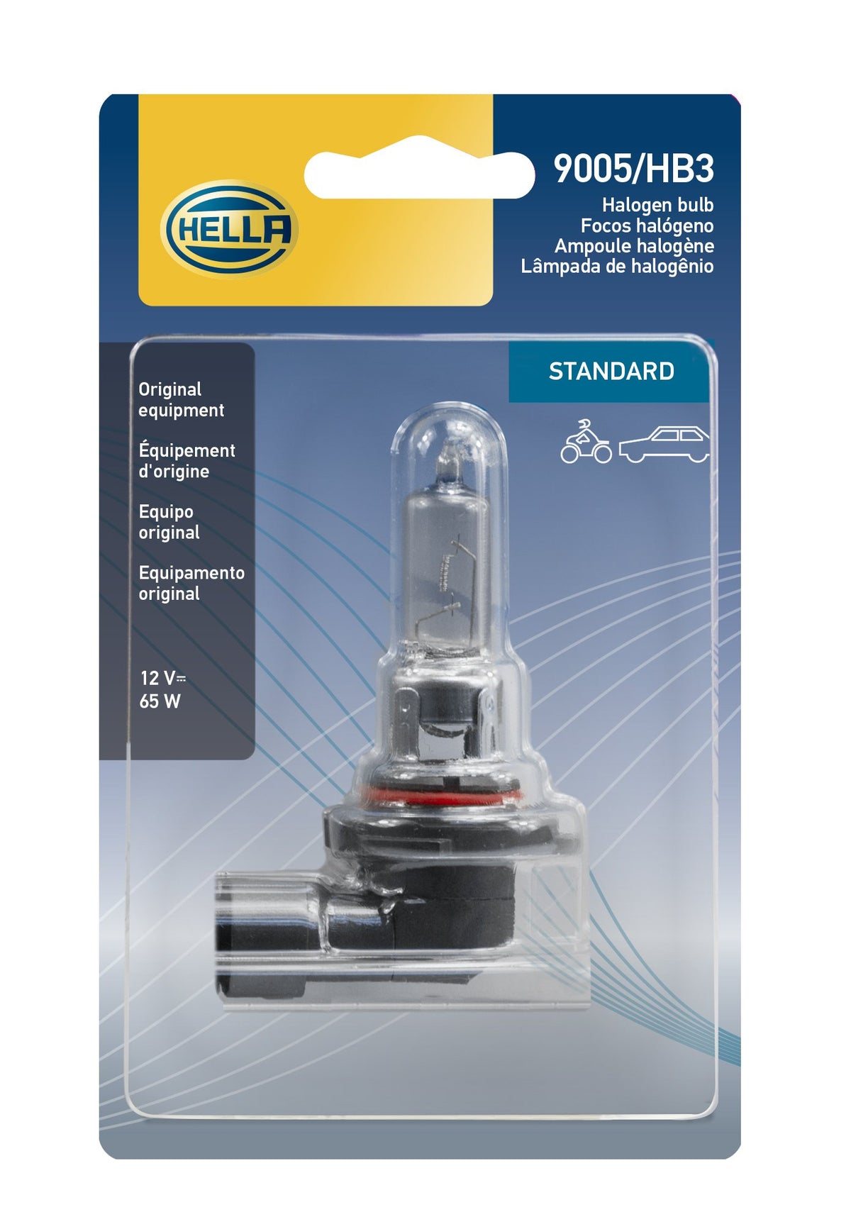HELLA 9005SB HELLA 9005SB Single Blister Standard Halogen Bulb, 12V, 65W