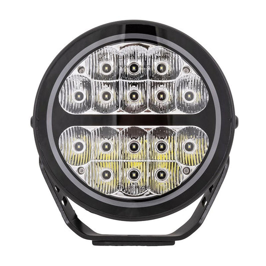 TRAILFX 7RNDF2 Trailfx 7RNDF2 Fog Lights Set of 2 Round 7 Inch Round LEDs 80W Flood Beam 6720 Raw Lumens Black Aluminum IP68 and IP69K With Harness Switch Brackets Amber Lens