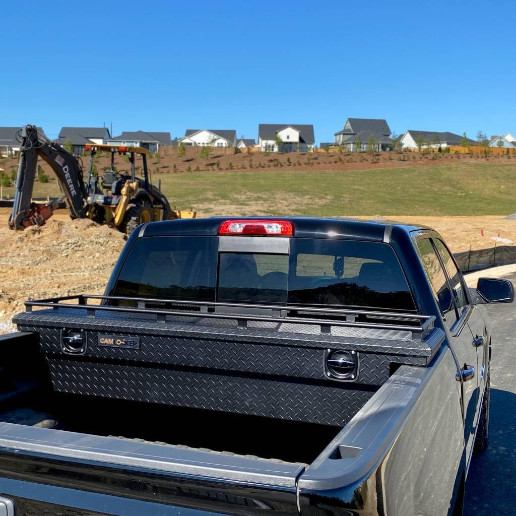 CAMLOCKER S71LP_MB CAMLOCKER S71LPMB 71 Inch Low Profile Crossover Tool Box, Heavy Duty Aluminum, Matte Black, Secure Storage For Pickup Trucks, Weather Tight Construction, with Sliding Tool Tray Organizer, Made in USA