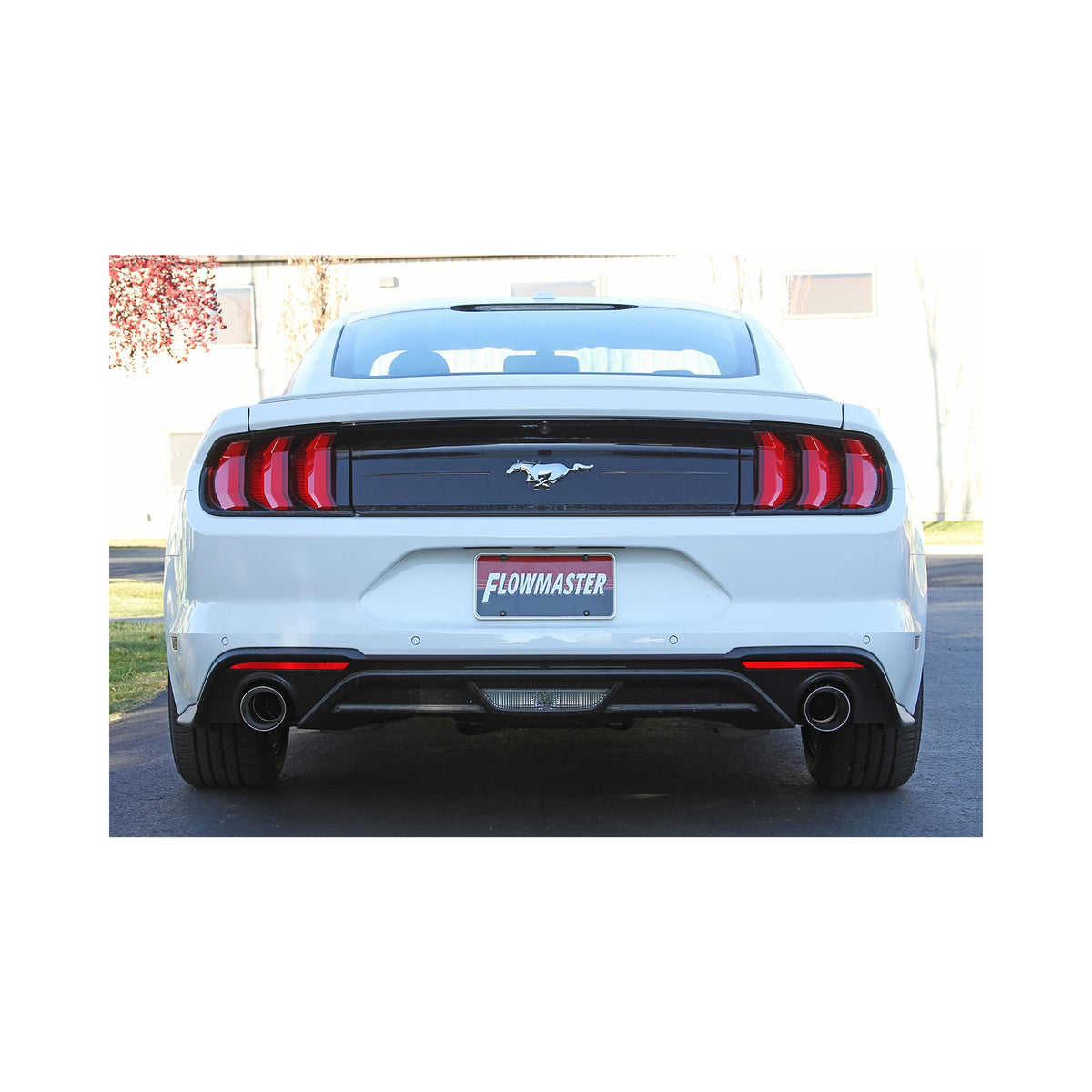FLOWMASTER 817713 Flowmaster 817713 Outlaw Axle-Back Exhaust Kit 3 Inch 409 Stainless Steel 4 Inch Polished 304 Stainless Steel Tips Compatible with 2015-2023 Ford Mustang 2.3L Ecoboost or 3.7L V6 Coupe Convertible