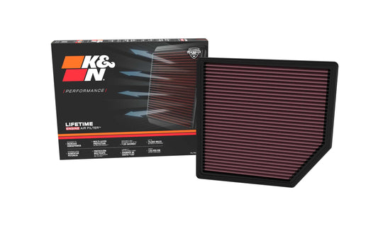 K&N FILTER 33-5143 K&N High-Flow Original Lifetime Engine Air Filter: Increase Power: Premium, Washable: Compatible with 2023-2026 Chevrolet/GMC: Colorado, Canyon, 33-5143