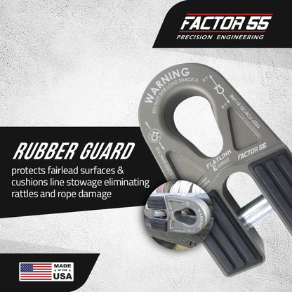 FACTOR 55 00080-06 Factor 55 00080-06 Flatlink E (Expert) Replaces Conventional Winch Hook with a Stronger Shackle/D-Ring Mount Maximum Load 16,000 lb Ultimate Failure Greater Than 40,000 lb – Gray