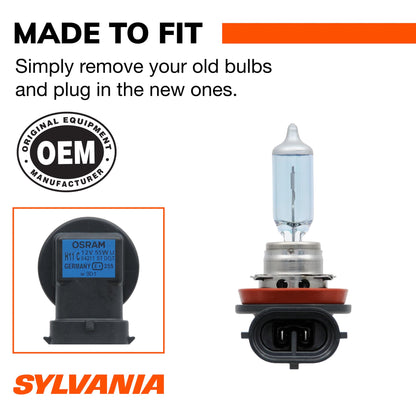 SYLVANIA H11ST.BP2 SYLVANIA H11 SilverStar Halogen Headlight Bulb, High or Low Beam, 2 Bulbs