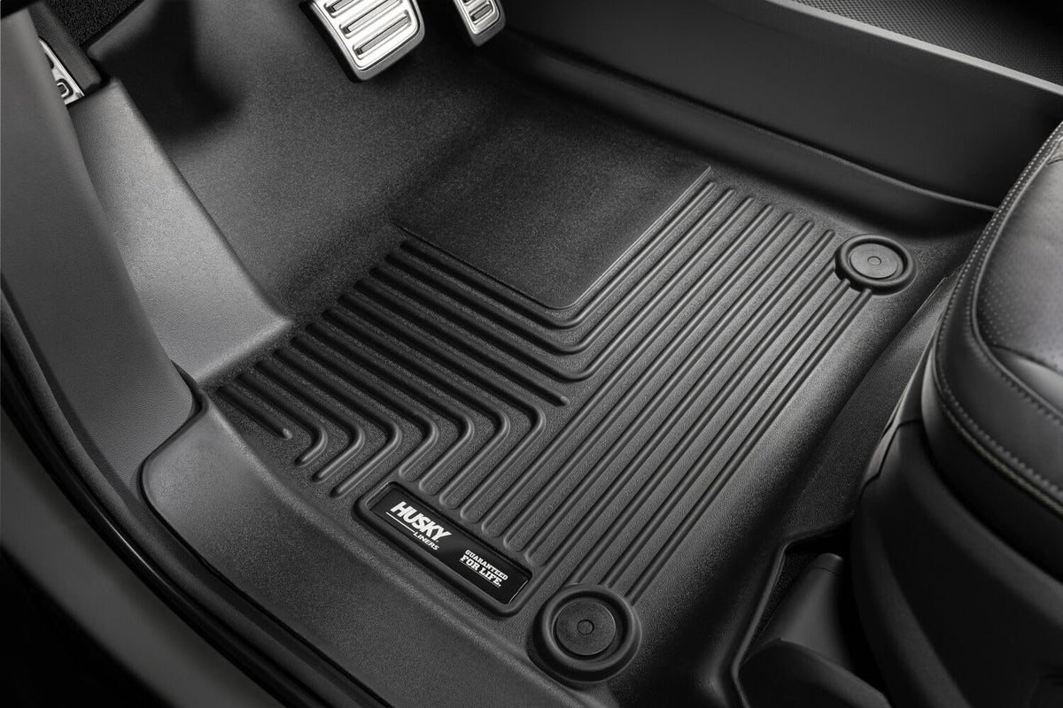 Husky Liners 54201 Husky Liners X-act Contour Floor Mats – Fits 2019-2026 Chevrolet Silverado & GMC Sierra 1500 & 2020-2026 Silv./Sierra 2500/3500 Crew CAB ONLY w/Underseat Storage – 2nd Row, 1-pc Black - 54201